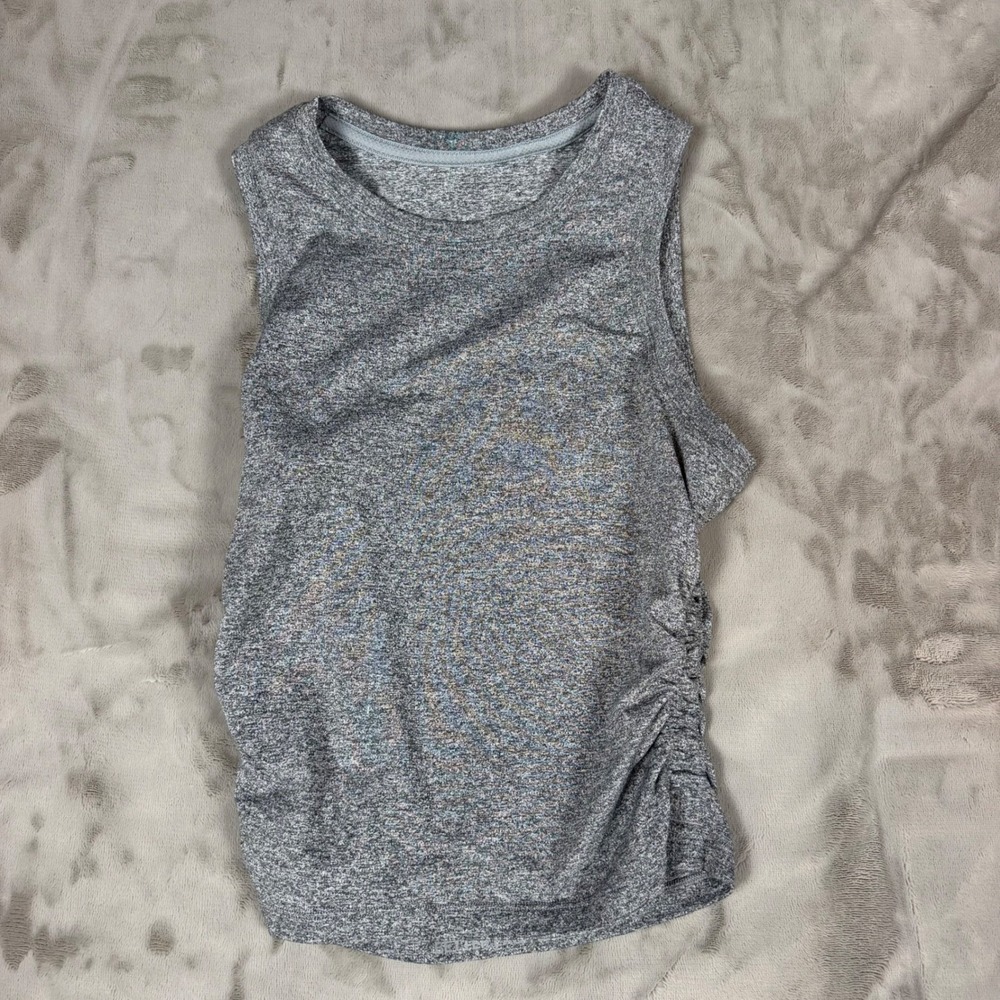 Lululemon Grey Space Dye Ruched Side Sleeveless Athletic Tank Top Size 0
